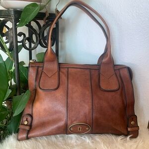 Fossil Vintage Re-Issue Satchel Brown Bag